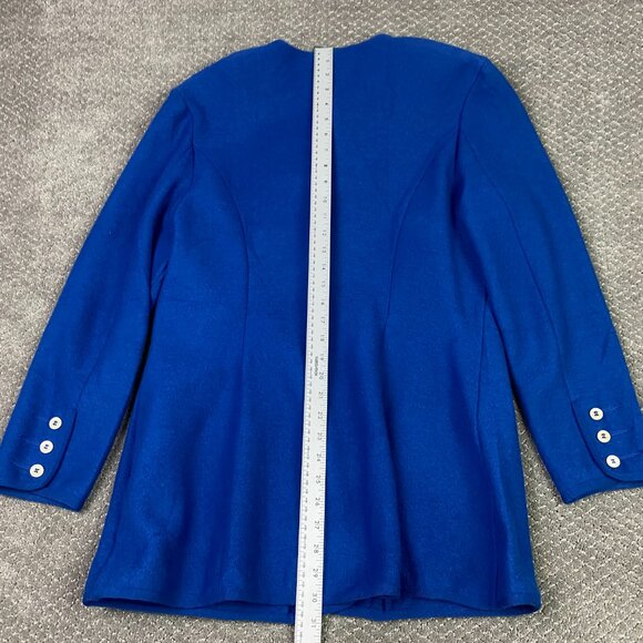 Geiger Cardigan Sweater Jacket Women's 42 Blue Wool Buttons Collection Austria - Picture 15 of 16